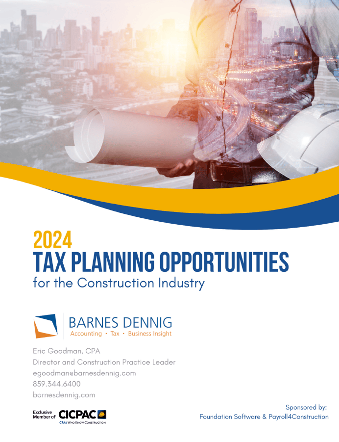 2024 Construction Industry Tax Planning Opportunities
